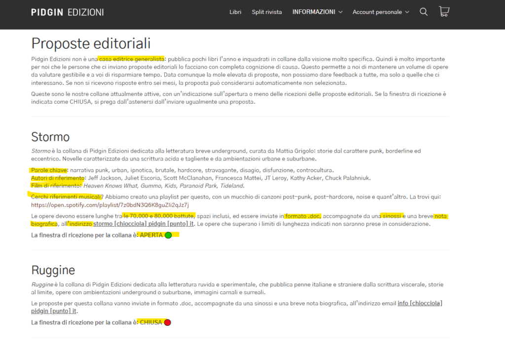 proposta editoriale